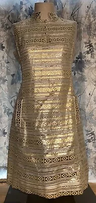 Vintage Metallic L'aiglon Dress With Pockets 14 • $85