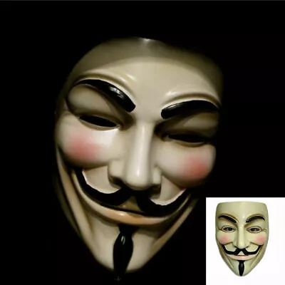 2 Pack Of V For Vendetta Mask Fawkes Anonymous Halloween Cosplay Party Costume • $8.99