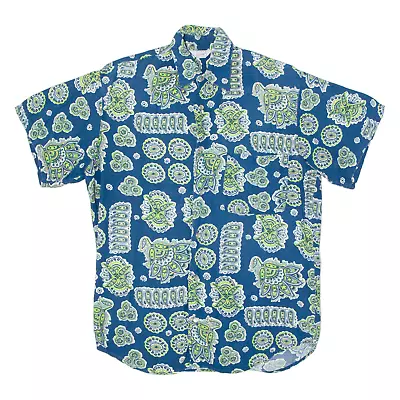 TEDDY'S Mens Shirt Blue Paisley M • £11.99