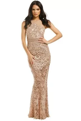 Grace And Hart Renaissance Lace Floor Length Gown In Blush Size 8 AU • $179