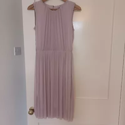 H&M Pleated Dress Dusky Pale Pink Size Small BNWT • £10