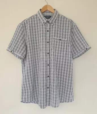 £6.99 • Buy BHS Atlantic Bay Men's Black & White Checked Summer Short Sleeve Shirt - Size L