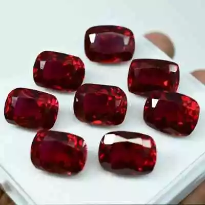 AAA 82 Ct+ Natural Mozambique Red Blood Ruby Cushion Lot Loose Gemstone 7-9 Pcs • $114