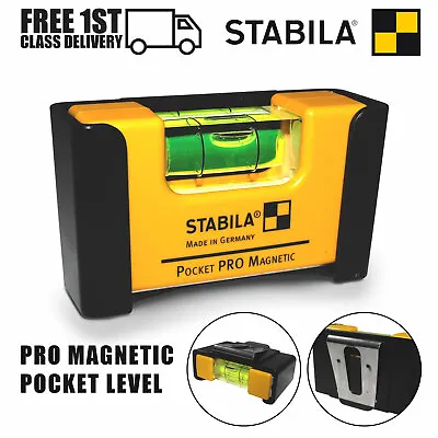£14.99 • Buy Stabila 17768 Pro Magnetic Pocket Spirit Level + Belt Clip Holder 