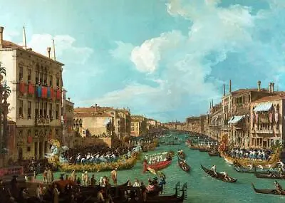 Regatta On The Grand Canal (1740) Canaletto Venice Boats Wall Art Poster Print • £6.99