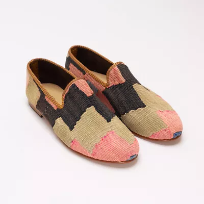 Artemis Design Co Men's Kilim Loafers Size 10.5 (EU44) Pink Beige Chocolate • $99