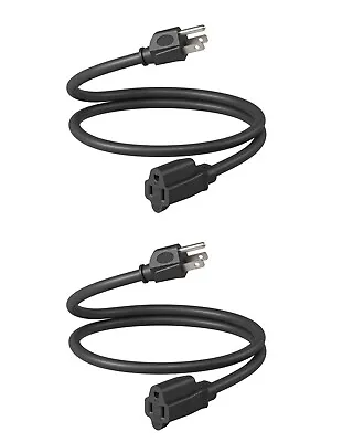 DEWENWILS 2 Pack Extension Cord 3ft 14/3 SJTW  3 Prong Heavy Duty Power Cord • $13.59