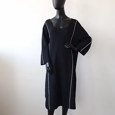 Marina Rinaldi Knit Black Dress Plus Xl 29/31 F 54/56 D 50/52 Us20/22 Uk24/26 • $64.89