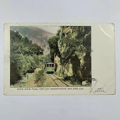 Postcard California San Jose CA Alum Rock Park Trolley 1907 Bozeman Montana MT • $1