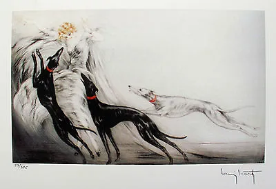 LOUIS ICART Coursing II Facsimile Signed Limited Edition Giclee Art 14  X 10  • £57.90