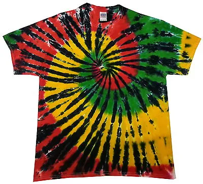 Tie Dye T Shirt Rasta Spiral  All Sizes Hand Dyed In The UK  • £16.75