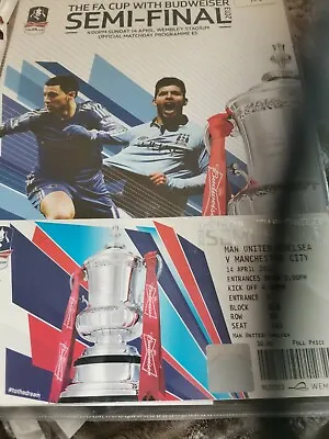 Chelsea V Man City 2013 FA Cup Semi-Final Programme And Ticket • £10