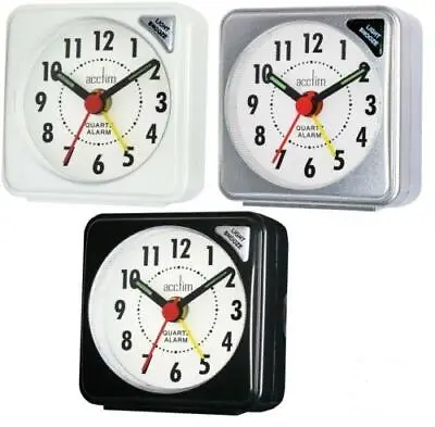 £7.50 • Buy Acctim Ingot Travel Size Tiny Alarm Clock Small Luminous Hands Light Snooze
