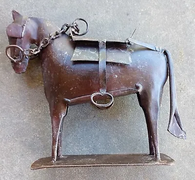 Vintage Metal Horse With Bridle Figurine 9 Inch By 9 Inch • $9.98