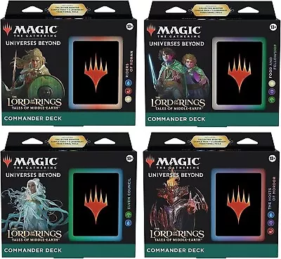 Magic The Gathering- Sealed Lord Of The Rings Commander Deck Case (4 Deck) • $178.88