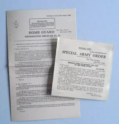 Ww2 ~ Home Guard Instruction Leaflet (33) & Kings Message # Read Full Listing!! • £2.99