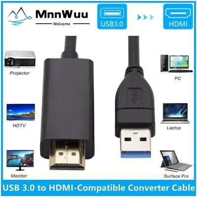 1.8M USB 3.0 To HDMI Adapter Converter USB A To HDMI Cable  For PC Projector • $7.49