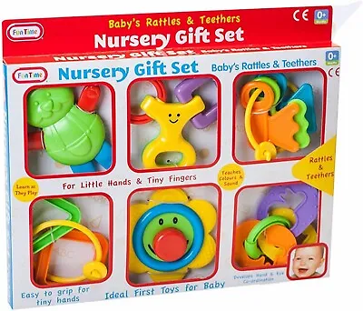 £10.95 • Buy Fun Time Baby's Rattles And Teethers Gift Set Newborn 0-6 Months Toys Boys Girls