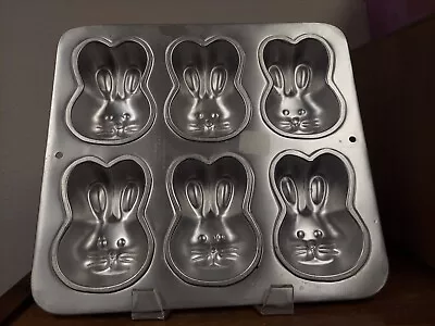 Wilton Bunny Head Aluminum Mini Cake Pan Easter 6 Cavity C 2105-4426 GUC • $8