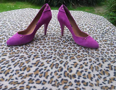 Vintage Marta Jonsson Pink Suede Leather High Heeled Shoes UK Size 6.5 EU 40 • £55