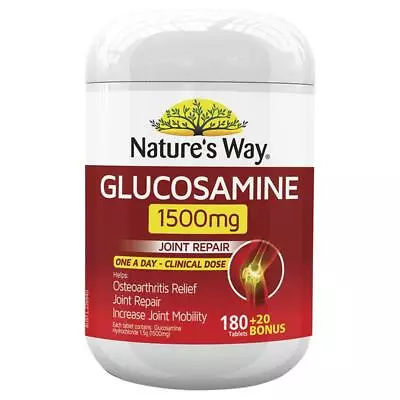 Nature's Way Glucosamine 1500mg 180+20 Bonus Tabs - Joint Repair One A Day • $45.95