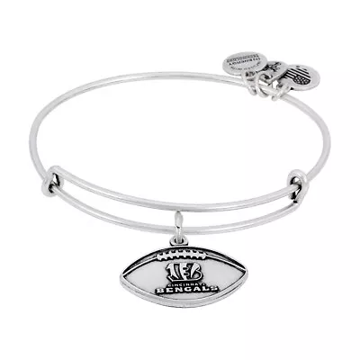 $41.39 • Buy Alex And Ani Cincinnati Bengals Football Charm Rafaelian Silver Bangle AS15CIB02