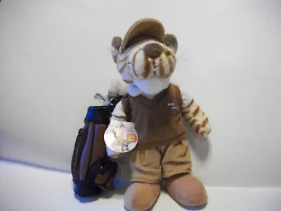 NICI Germany TIGER  Mascot Plush With Golf Clubs/Bag RARE Collectible NWT • $14.99