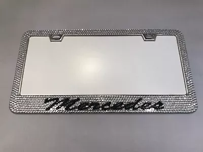 Mercedes Benz Diamond Bling Bling Rhinestone Metal Base License Plate Frame  • $35.50
