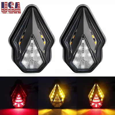 2x Motorcycle Flush Mount LED Turn Signals Indicator Blinker Lights Flowing DRL • $11.98