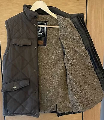 Jack Murphy Quilted Gilet In Brown - Fleece Lined - Very Good Condition • £20