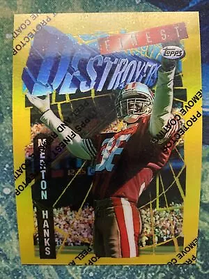 1996 Topps Finest Gold Refractor Merton Hanks  #8 D40 SF 49ers W/Coating Rare • $25