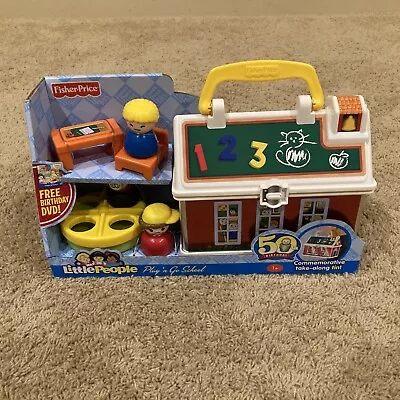 School House Play N Go 50th Birthday Fisher Price Little People W/ Dvd Classic • $45