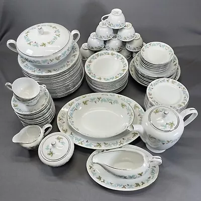 Vintage Fine China Of Japan 6701 Grapevine Dinnerware Set Blue Green Leaves • $19.99