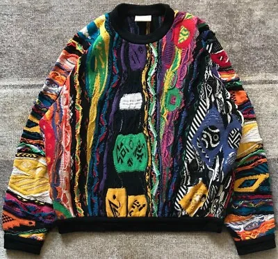 COOGI AUSTRALIA 3D Knit Sweater Men Size L Multicolor Mercerised Cotton 100% • $1932.26