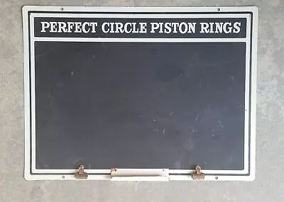 Vintage Sign PERFECT CIRCLE PISTON RINGS Auto Parts Garage Chalkboard AD • $140