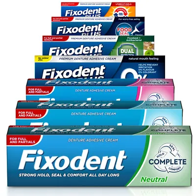 Fixodent Plus Denture Adhesive Creams Full Or Partial Dentures - Pack Of 3 & 6 • $31.06