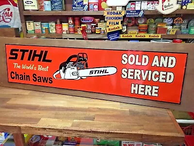 Huge STIHL Chain Saws Sticker Sign 100cm Vintage Garage Advertising • $29.14