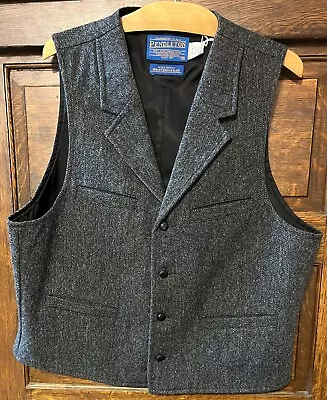 Pendleton Vest 100% Virgin Wool High Grade Western Wear Clip Collar Size 42 USA • $85