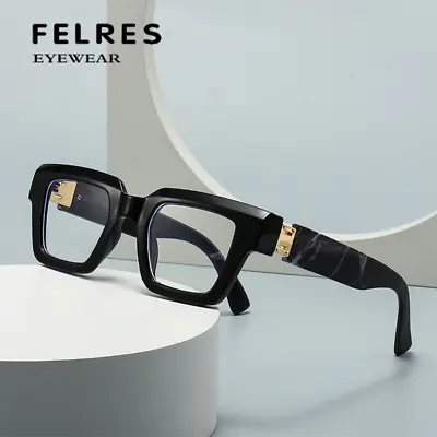 Square Anti Blue Light Eyeglasses For Men Women Thick Frames Glasses Frames New • $10.49