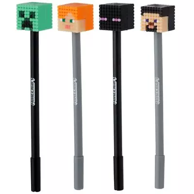 Minecraft Set Of 4 Fine Tip Pens Pen Enderman Steve Creeper & Alex • £9.95