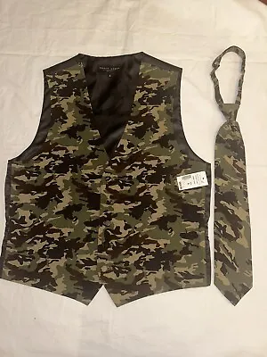 NWT Pronto Como Men's Warehouse Camo Camoflauge Wedding Suit Tux Vest Tie Dressy • $27.99