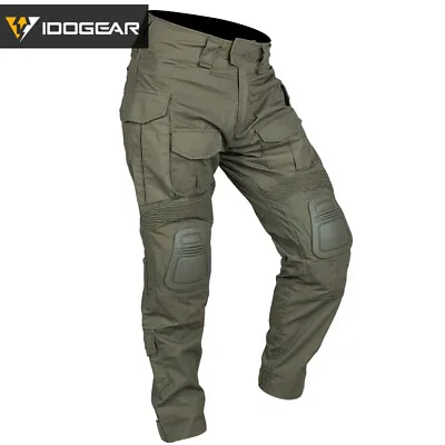 IDOGEAR G3 Combat Pants With Knee Pads Camo Pants Paintball Trousers Airsoft MC • $57.51