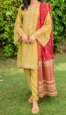 Cross Stitch Pakistani Dress Luxury Embroided Collection Shalwar Kameez  Suit • £18.99