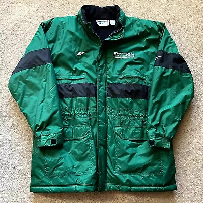 VTG Michigan State University Spartans Reebok Sideline Jacket XL 90s Rare NCAA • $68.97