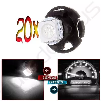 20Pcs White T5/T4.7 Neo Wedge LED Bulb Dash HVAC A/C Climate Control Lights 12MM • $9.99