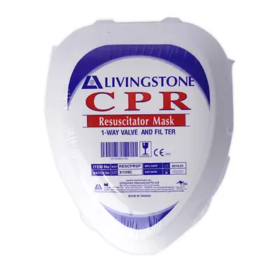 Livingstone CPR Cardio Pulmonary Resuscitation Mask 1 Way Valve & Filter • $16.45