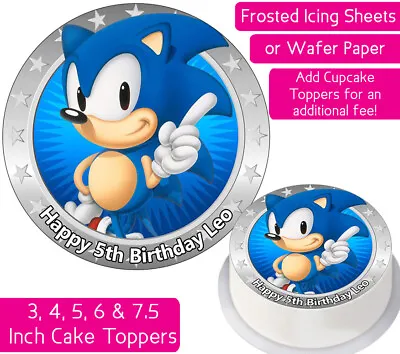 £1.99 • Buy Sonic The Hedgehog Solo Edible Wafer & Icing Personalised Cake Toppers Birthday