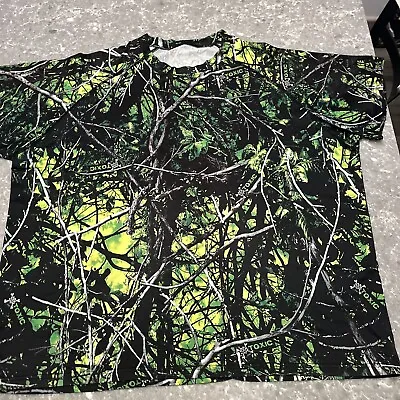 MOONSHINE CAMO Toxic Men’s Stretch Crew Neck T-Shirt 2XL Neon Green Black • $22