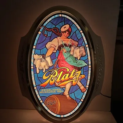 Blatz Valerie Cameo Vintage Lighted Illuminated Wall Hang Beer Sign Advertisemen • $89.99