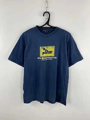 Vintage Sex Instructor Y2K T-Shirt Centre Crazy Logo Size M • $88.21